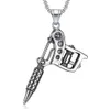 Pendentif Machine à tatouer en acier inoxydable, collier personnalisé noir bouilli pour hommes, Style tendance