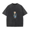 2024 Designer-Kurzarm-Sommerkleid, neues großformatiges bedrucktes POLO-Shirt, T-Shirt aus 100 % Baumwolle mit alter Behandlung