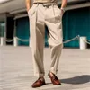 Pantalon de costume pour hommes avec pli et ceinture extensible, coupe classique, vêtements d'extérieur décontractés pour hommes, année chaude
