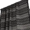 Curtain Black And White Wave Blackout Curtains In The Living Room Jacquard Semi-shading Finished With Tassel Home Decoration