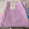 Pantalones vaqueros de mujer, pantalones vaqueros morados que combinan con todo, pantalones clásicos de cintura alta con bolsillos y botones, pantalones vaqueros Harem para mujer, moda coreana, pantalones sueltos para mujer C24318