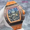 Elegance Watch RM Watch Elegant Watch RM011 AK Ti Skeleton Dial Copper Titanium Material Calendar Timing Automatic Mechanical Mens Watch