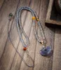 Pendant Necklaces Natural Hetian Jade Smokey Violet Clavicle Chain 4mm Match: Beeswax Heart Lock White Romantic And Quiet