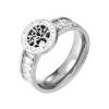 Luxo feminino flor design14k anel de ouro quadrado strass anéis de cristal para mulheres homens casal jóias de casamento presente
