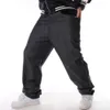 Hiphop roupas de dança de rua reunindo solto skate calças compridas plus size hip hop jeans moda masculina