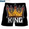 Men's Shorts THE KING Golden Letter Print Beach Shorts For Men Women Casual Quick Dry Outdoor Board Shorts Strtwear Mens Swim Trunks Y240320