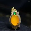 Pendant Necklaces Perfect High Chinese Orange Jade Precision Carved Pigeon Egg