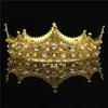 Barokowa Królowa Król Tiara Korona dla ślubnych włosów biżuteria kryształowy diadem na hektpie imprezowe i korony 240311