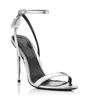 Luxury Fashion Brand Donna Sandalo Queen scarpe Lucchetto Sandali in pelle metallizzata punta a punta sandali tacco alto nudo designer di lusso Tom Ford scarpa col tacco alto