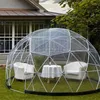 Tentes et abris Glamping Tente de luxe Maison pour fête Transparent PVC Géodésique Expo Dôme Toit rond 4m