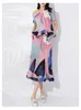 Рабочие платья Ansman, летняя мода, 2024, элитный дизайнерский комплект, женская плиссированная полуюбка с принтом бутона, верхняя талия, полуюбка средней длины