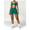 LU Align ALINS LU LEMAN WOMENTS STROPSS 2PCS Yoga Sexy Bra Sports Shorts Leggings Fiess تمرين مجموعة الملابس 2024 Gym Jogger Spor