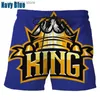 Men's Shorts THE KING Golden Letter Print Beach Shorts For Men Women Casual Quick Dry Outdoor Board Shorts Strtwear Mens Swim Trunks Y240320