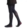 Frauen Socken Kontrastfarbe Blumenmuster Strumpfhose Spring Herbst 300D Strumpfhose Strümpfe