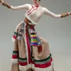 Abbigliamento da palcoscenico Costumi per spettacoli di danza tibetana Gonna per pratica di esame di arte femminile Abbigliamento per esercizi per esame di grado altalena grande