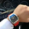 Luxury Mens Mechanical Watch Richa Milles RM11-03 Hela automatisk rörelse Sapphire Mirror Rubber Watchband Swiss Wristwatches FV3E
