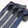 Designer Tie Suit Mens Plaid English Dress Zipper Gray 7cm Casual Hand {Kategori}