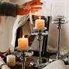 Kerzenhalter 3 Größe Silber Farbe Transparent Coverhalter Retro Craft Wedding Party Esstisch Dekoration POGRAGRIPS Requisiten