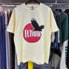 Erkek Tasarımcı T Shirt Rhude T Shires Yaz Tee Fashion Marka T-Shirts Street Sıradan Kısa Kollu Plaj Tarzı Lüks T-Shirt Pamuk Erkekler Giyim Baskılı Gömlek