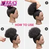 Synthetic Wigs Large Afro Synthetic Puff Drawstring Ponytail 10 Inch Short Kinky Curly Hair Ponytail Hair with 2 Clips 240329