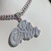 Lanson Ciondolo con nome iniziale personalizzato Personalizzato con ciondolo ghiacciato completo S925 Catena con lettere di diamanti Moissanite per uomini e donne