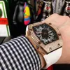 Luxuriöse mechanische Herrenuhr Richa Milles Rm010, vollautomatisches Uhrwerk, Saphirspiegel, Gummiarmband, Schweizer Armbanduhren 4YGV