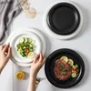 Plates Ceramic Dinner Plate Round Pasta Steak Salad Dish Dessert Dim Sum Dishes Snack Tray Household Kitchenware