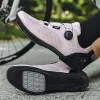 Stivali da donna scarpe ciclistiche non tacchette sneaker a pedale piatto mtb scarpe per mountain bike non chiusura senza tacchetti road bicicletta rb velocità rosa