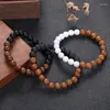 Strang Sandelholz und Froststein Armband für Männer Frauen elastische buddhistische Gebet Buddha Holzperlen Rosenkranz Armbänder Yoga Unisex Schmuck