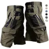 Menslast Shorts Summer Tactical Croped Byxor Militär utomhusvattentät flerficka Bermudas Pants Camo Ripstop Vandring 240312