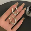 Vintage Irregular Hoop 14k Yellow Gold Earrings For Women Fashion Golds Color Plated Metal Earring 2024 New Trendy Jewelry Gifts