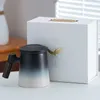 Kubki herbaty z infuzorem pokrywka ceramiczna kubek dla kobiet mężczyzn biuro hodowlany gradient wytłoczona kawa termiczna