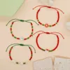 Chain 4pcs/set Christmas Crystal Beaded Strand Rope Chain Bracelets for Women Female Jewelry Set Gift Bag Packing Wholesale YBR1028L24
