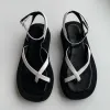 Sandalen Mode Damenschuhe 2021 Beige Heeled Sandalen Med Flip Flops Plattform Clogs Keil Luxus schwarzes Mittel Korrektur Gladiat