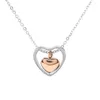 Pendentif Colliers Double Coeur En Acier Inoxydable Bijoux De Crémation Tenir Cendres Cendres Souvenir Urne Collier