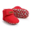 Bottes bébé mignon épaissi peluche chaussures plates infantile filles garçons antidérapant semelle souple premier marcheur hiver chaud berceau 0-18M