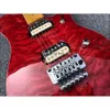 Eddie Van Halen Wolf Ernie Axis Red Flame Top Chitarra elettrica Manico in acero Floyd Rose Tremolo Ponte Dado di bloccaggio Hardware cromato