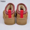 Tazz Slippers 태즈 만 플랫폼 부츠 호주 스노우 부츠 디자이너 여성 발목 부츠 울트라 미니 머스타드 씨앗 밤나무 모피 슬라이드 양가죽 남성 여성 겨울 신발