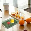 Plateaux à thé ménage salon porte-gobelet à café en plastique organisateur d'assiette de fruits plateau de service multifonctionnel avec poignée pour la cuisine