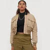 Vestes pour femmes Bomber matelassé à manches longues avec poches raglan vêtements d'extérieur