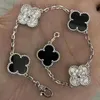 Cleef Van Four leaf clover bracelet 925silver Luxury Brand Design VAN Premium Ladies Bracelet