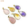 Pendant Necklaces Natural Amethyst/rose Quartz/citrine Faceted Gemstone Charm For DIY Necklace Making