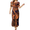 Feestjurken Damesjurk Eén schouder Elegant Maxi Op maat Polynesische kunst Tribal Etnisch Casual