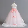 Meisjes Prinses Pageant Jurk Lange Bruidsmeisje Kids Prom Baljurken Kinderen Bruiloft Bloem Kant Jurken 5-14Years Vestido 240305