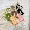 Axelväskor kvinnor små telefon plånböcker med blommor mini handgjorda ihåliga dagliga väskor för flickor kvinnliga
