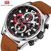 MINI FOCUS Orologio da uomo impermeabile sportivo multifunzionale alla moda all'aria aperta Cintura Crazy Horse 0350G