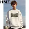 رجال الرجال للرجال Sweatshirts HMZ خطاب القطن الخريف مطبوع للبلوزات الهيب هوب قفص خمر Y2K الأكمام الطويلة الأكمام غير الرسمية للجنسين للجنسين من النوع الثقيل 24318