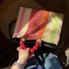 Modna słomka torba starcie z tkaniną torbę z torbą plażową torbę na bicie 032024