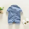 Diimuu Baby Children Biños Ropa para niños Pantalones de mezclilla para niños Moda Jumpsuits casuales de manga larga 240318