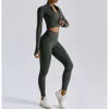 Lu Align Align Lu Lemon Set Women Yoga 2/3 Piece Gym Clothing Sportswear Workout Long Sleeve Crop Top Leggins Bra Sports Suit Fiess Tracks